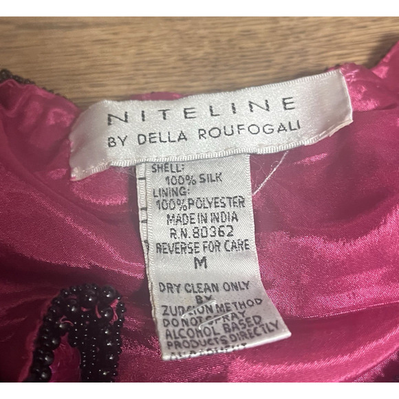 Vintage Niteline Sequin Blazer Silk Jacket Pink Party Evening 90s Womens Medium - Picture 5 of 16